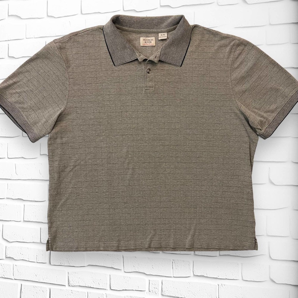 Hudson River Heritage Classics Polo Shirt Men's Size XL in Gray & Black